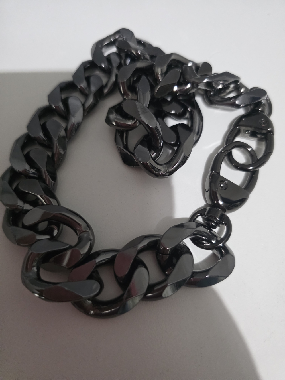 Men's Black Gunmetal Cuban Chain Bracelet - Sleek Link Design